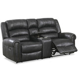 Power Reclining Loveseat With USB Port And Cup Holder Console - Black