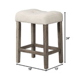 Transitional Style Counter Height Dining Stool With Footrest (Set of 2)