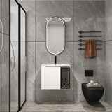 Wall Mounted Bathroom Vanity With Sink, 2 Soft Close Doors, Cabinet & Half Door