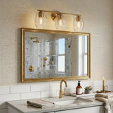 Luster - 3 Lights Vanity With Clear For Bathrooms Above Mirror Wall Lamp Satin - Clear / Gold