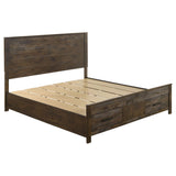 Greely - 5 Piece King Storage Bedroom Set Includes Bed, Nightstand, Dresser, Mirror & Chest - Rustic Brown