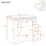 Bathroom Vanity With Sink Combo, Storage Cabinet, Freestanding Set With 3 Drawers & Soft Closing Doors