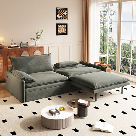 4 Seat Convertible Sleeper Sofa Bed, Modern With Storage