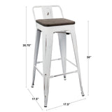 Oregon - Industrial Low Back Barstool (Set of 2) - Black