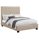 Chloe Upholstered Full Panel Bed Oatmeal - 300007F