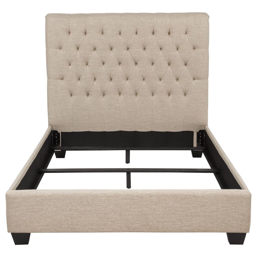Chloe Upholstered Full Panel Bed Oatmeal - 300007F