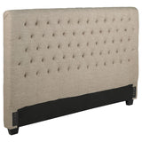 Chloe Upholstered Eastern King Panel Headboard Oatmeal - 300007KEB1