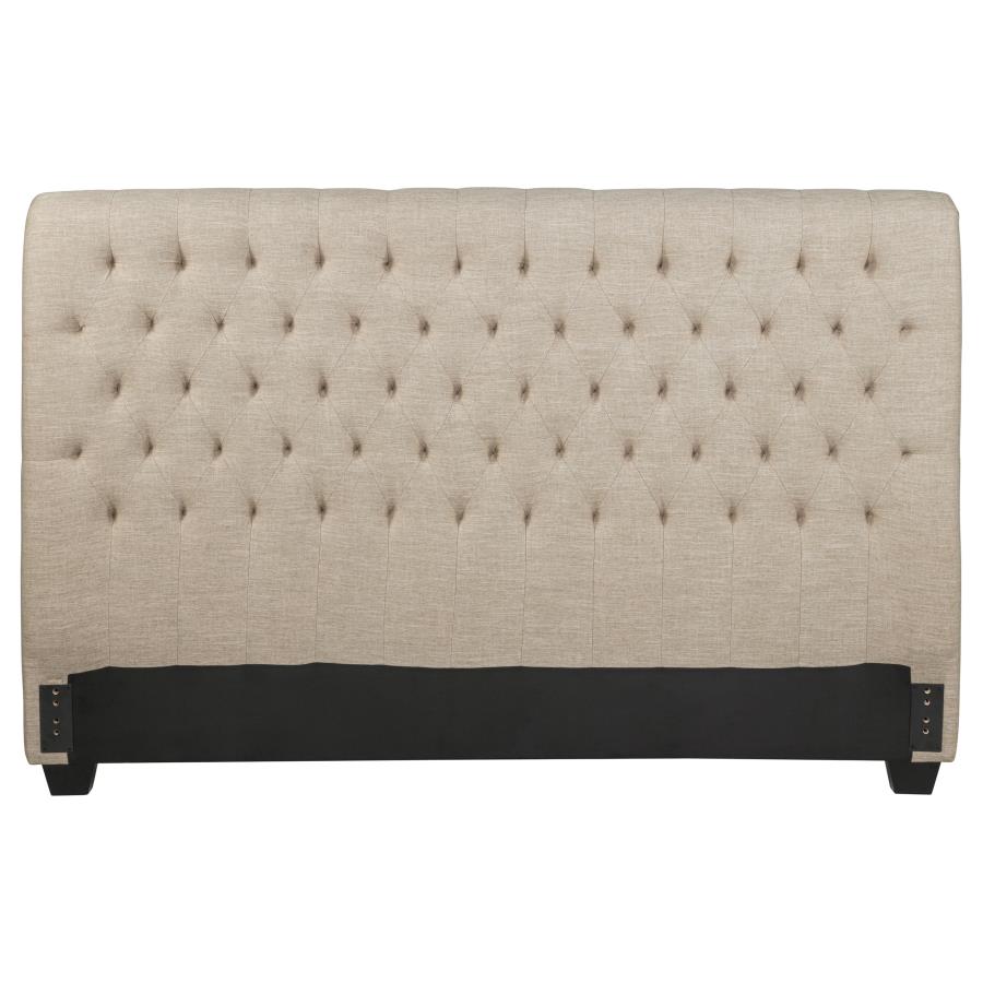 Chloe Upholstered Eastern King Panel Headboard Oatmeal - 300007KEB1