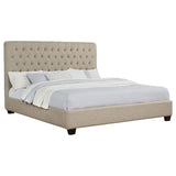 Chloe Upholstered Eastern King Panel Bed Oatmeal - 300007KE