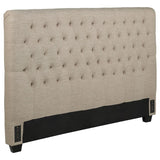 Chloe Upholstered California King Panel Headboard Oatmeal - 300007KWB1