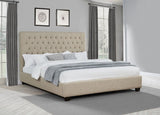 Chloe Upholstered California King Panel Bed Oatmeal - 300007KW