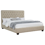 Chloe Upholstered California King Panel Bed Oatmeal - 300007KW