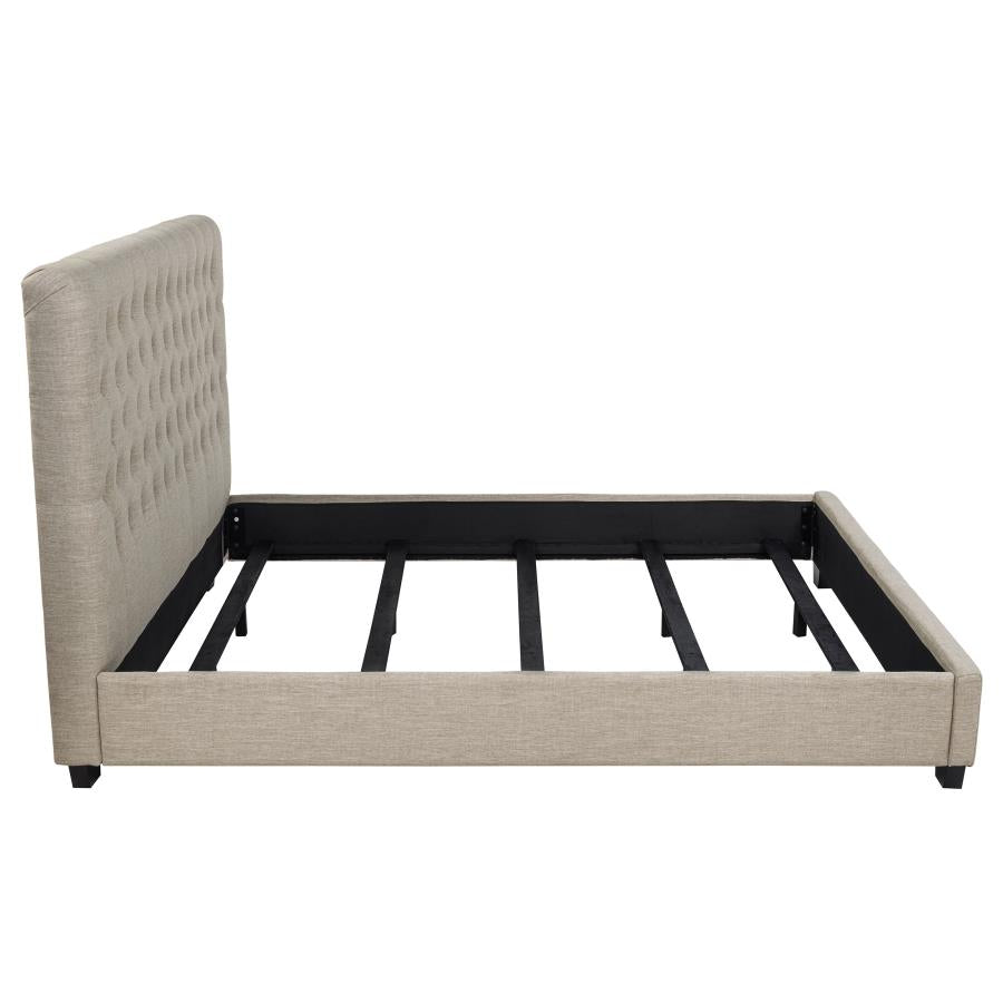 Chloe Upholstered California King Panel Bed Oatmeal - 300007KW