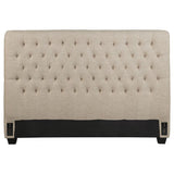 Chloe Upholstered Queen Panel Headboard Oatmeal - 300007QB1