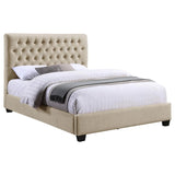 Chloe Upholstered Queen Panel Bed Oatmeal - 300007Q