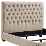 Chloe Upholstered Queen Panel Bed Oatmeal - 300007Q