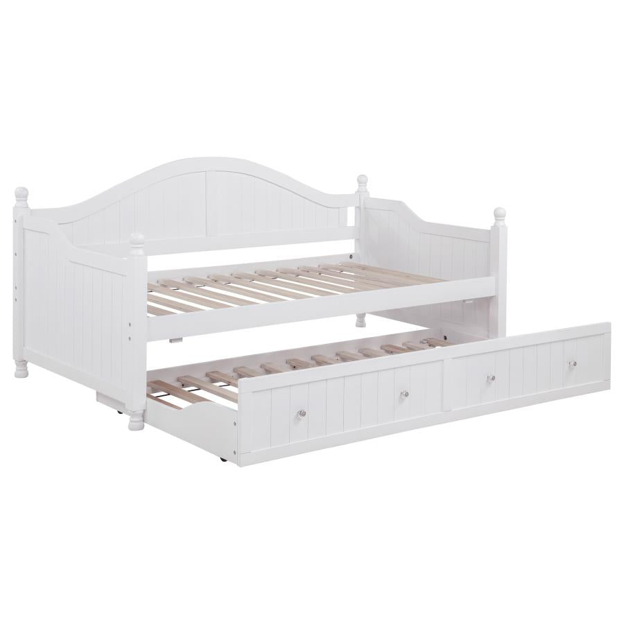 Julie Ann Wood Twin Daybed with Trundle White - 300053
