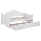 Julie Ann Wood Twin Daybed with Trundle White - 300053