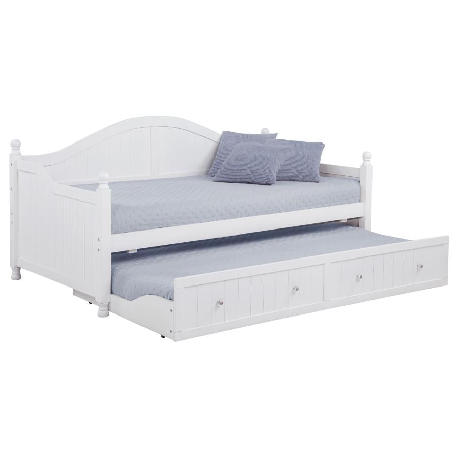 Julie Ann Wood Twin Daybed with Trundle White - 300053