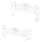 Sydney Metal Eastern King Open Frame Bed Brushed Gold - 300171KE-SET
