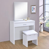 Harvey Vanity Set with Lift-Top Stool White - 300290