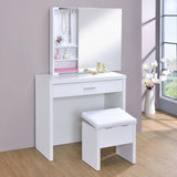 Harvey Vanity Set with Lift-Top Stool White - 300290