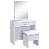 Harvey Vanity Set with Lift-Top Stool White - 300290
