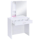 Harvey Vanity Set with Lift-Top Stool White - 300290
