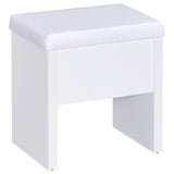 Harvey Vanity Set with Lift-Top Stool White - 300290