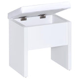 Harvey Vanity Set with Lift-Top Stool White - 300290