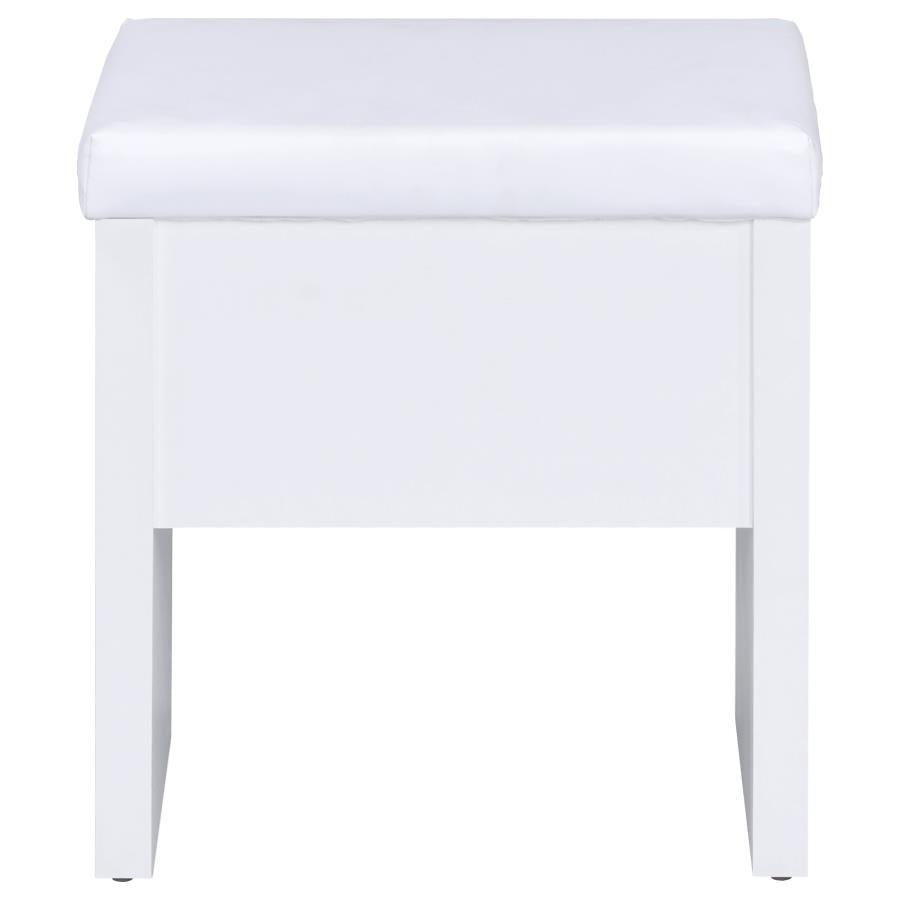 Harvey Vanity Set with Lift-Top Stool White - 300290