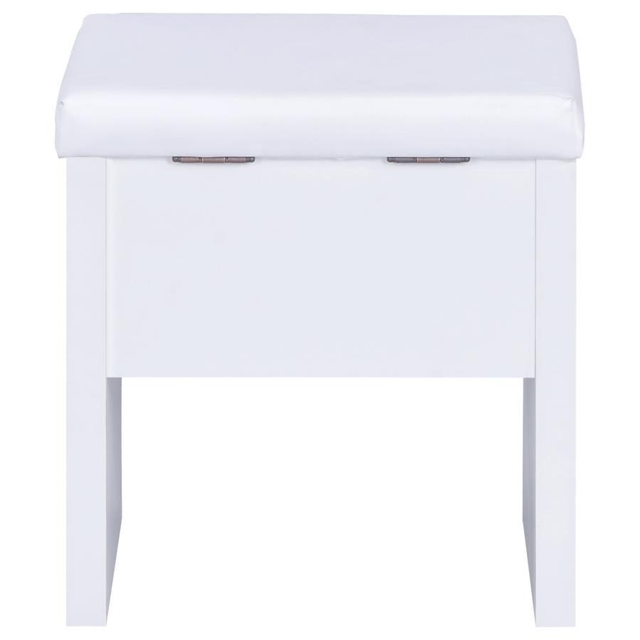 Harvey Vanity Set with Lift-Top Stool White - 300290