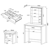 Harvey Vanity Set with Lift-Top Stool White - 300290
