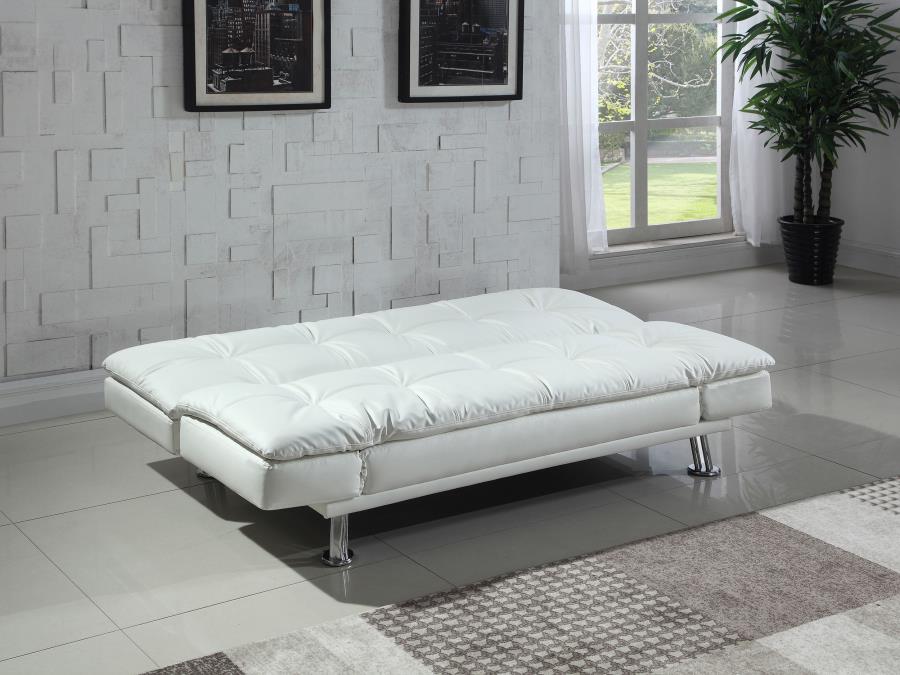 Dilleston Upholstered Tufted Convertible Sofa Bed White - 300291