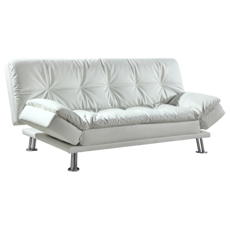 Dilleston Upholstered Tufted Convertible Sofa Bed White - 300291