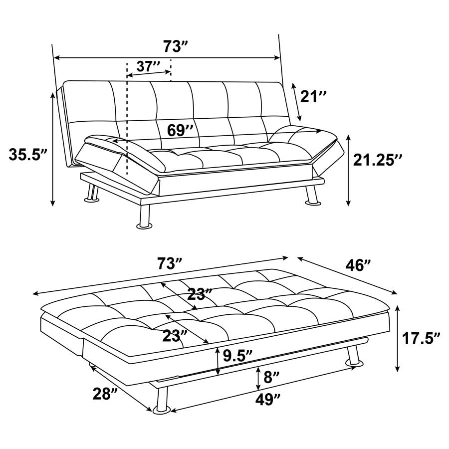 Dilleston Upholstered Tufted Convertible Sofa Bed White - 300291