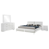 Jeremaine 4-piece Eastern King Bedroom Set White - 300345KE-S4