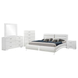 Jeremaine 5-piece Eastern King Bedroom Set White - 300345KE-S5