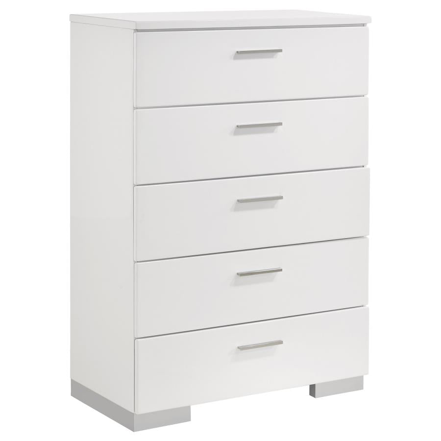 Jeremaine 5-piece Eastern King Bedroom Set White - 300345KE-S5
