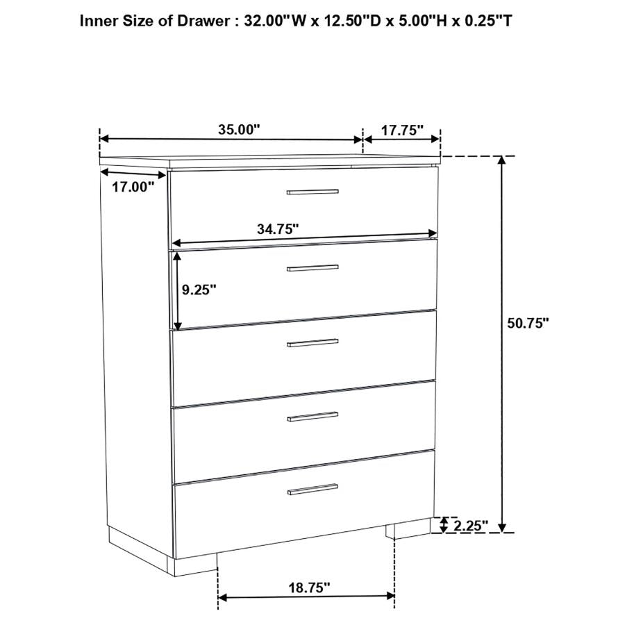 Jeremaine 5-piece California King Bedroom Set White - 300345KW-S5L