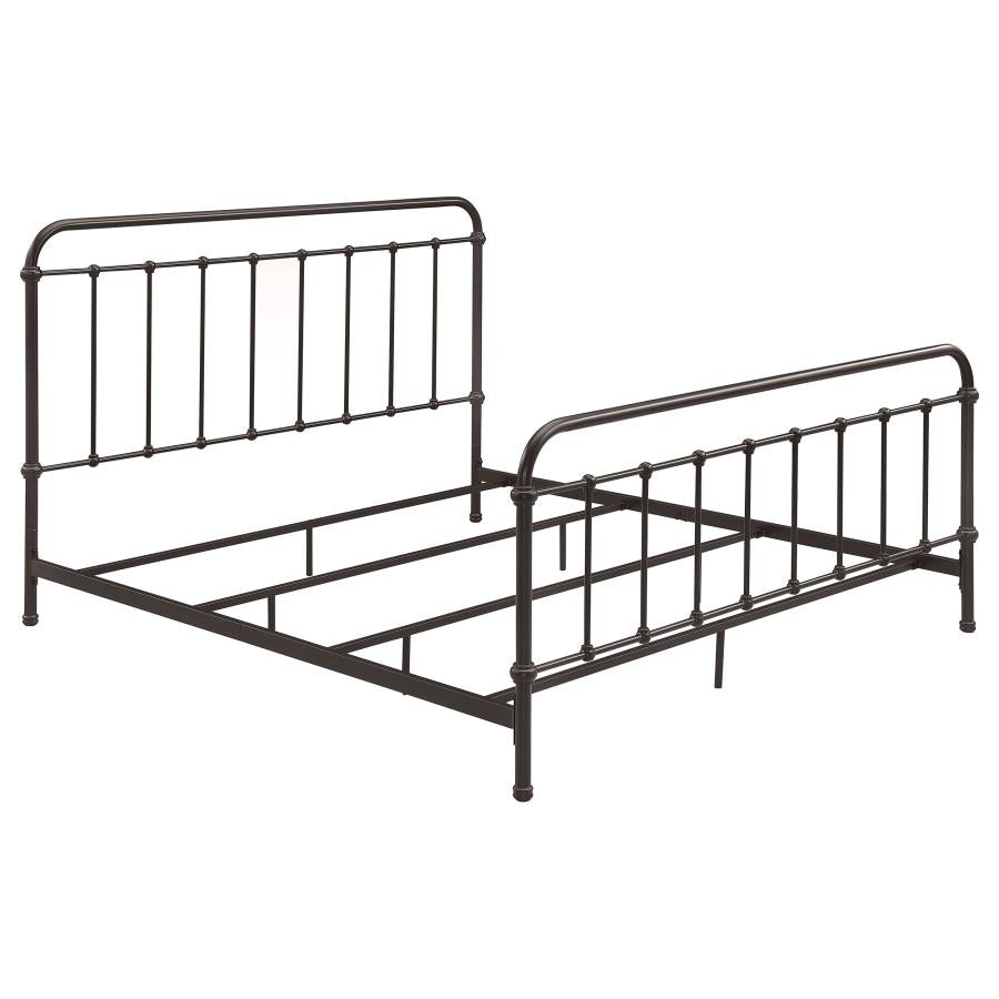 Livingston Metal Eastern King Open Frame Bed Dark Bronze - 300399KE