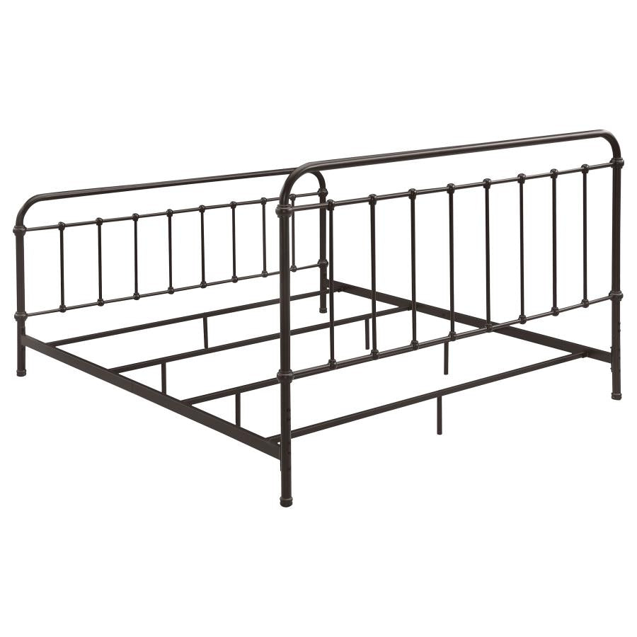 Livingston Metal Eastern King Open Frame Bed Dark Bronze - 300399KE