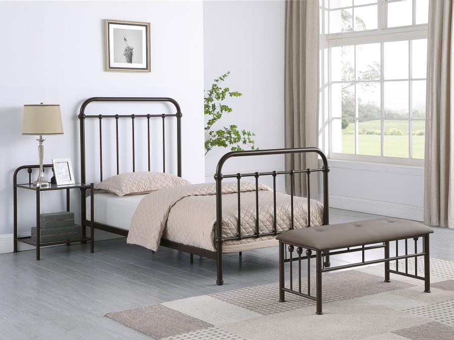 Livingston Metal Twin Open Frame Bed Dark Bronze - 300399T
