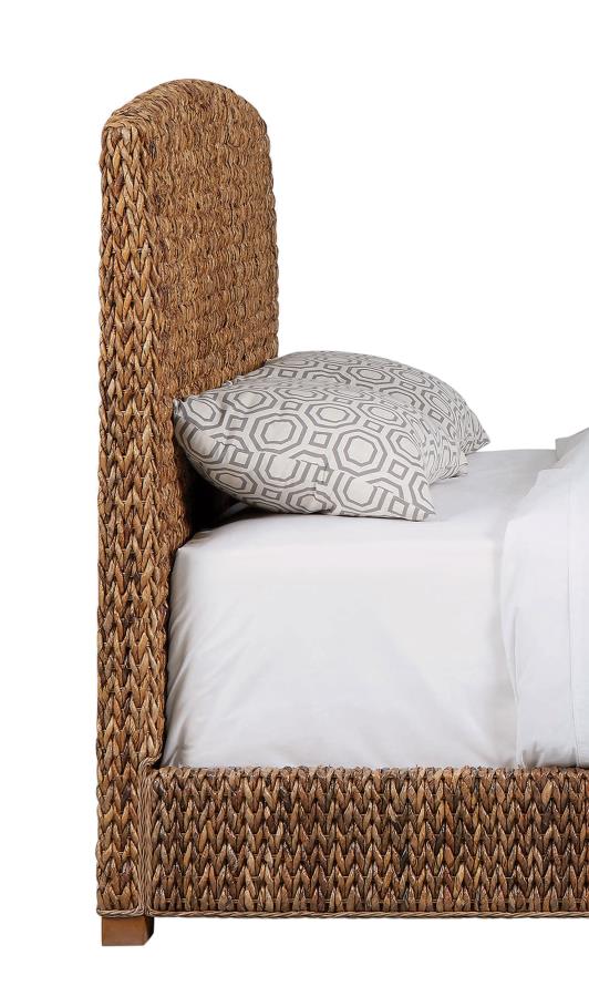 Laughton Banana Leaf Eastern King Panel Bed Amber - 300501KE