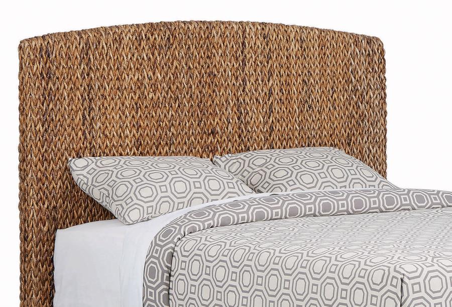 Laughton Woven Banana Leaf Queen Panel Headboard Amber - 300501QB1