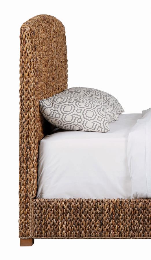 Laughton Woven Banana Leaf Queen Panel Headboard Amber - 300501QB1