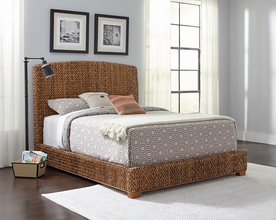 Laughton Banana Leaf Queen Panel Bed Amber - 300501Q