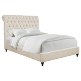 Devon 57-inch Upholstered California King Panel Bed Beige - 300525KW