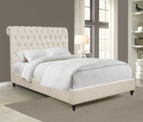 Devon 57-inch Upholstered Queen Panel Bed Beige - 300525Q
