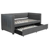 Brodie Upholstered Twin Daybed with Trundle Grey - 300554